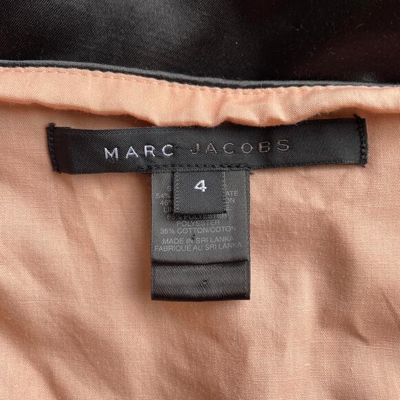 Marc Jacobs Rockabilly Dress Size 4 Black Satin Ruffle Halter Bombshell pinup - Picture 8 of 8